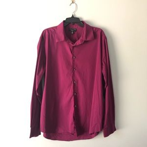 ALFANI SLIM FIT Button Up Shirt Berry Purple Mens X Large